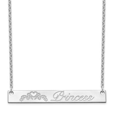 Engravable Customized Bar Necklace Sterling Silver XNA1042SS, MPN: XNA1042SS, 191101990120