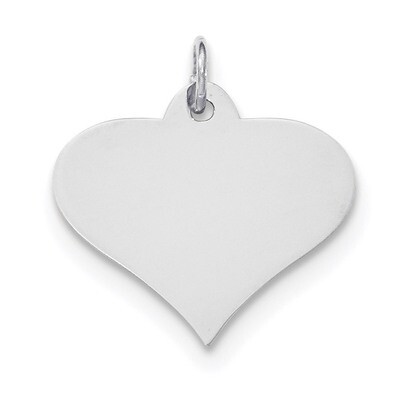 Plain .027 Gauge Engravable Heart Disc Charm 14k white Gold XWM628/27, MPN: XWM628/27, 191101455407
