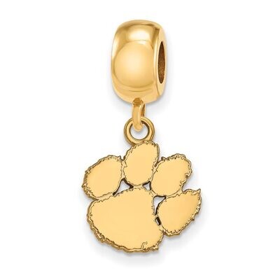 Clemson University Bead Charm Small Dangle Gold-plated Silver GP036CU, MPN: GP036CU, 886774938004