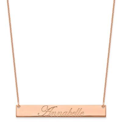 Polished Edwardian Script Bar Necklace 14k Rose Gold Large XNA1224R, MPN: XNA1224R,