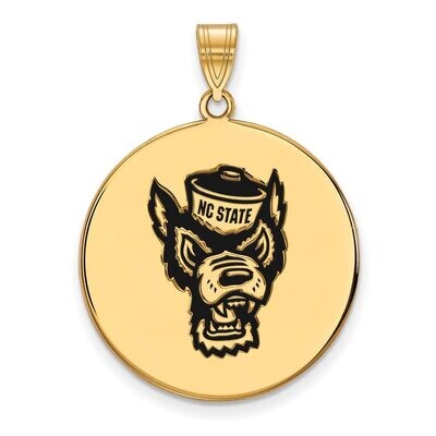 North Carolina State University x-Large Enamel Disc Pendant Gold-plated Silver GP074NCS, MPN: GP074…
