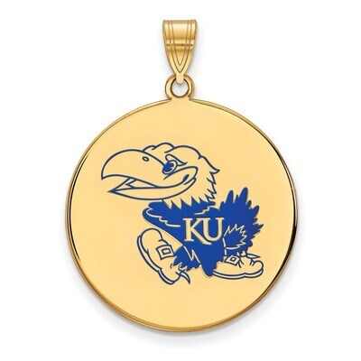 University of Kansas x-Large Enamel Disc Pendant Gold-plated Silver GP064UKS, MPN: GP064UKS, 886774…