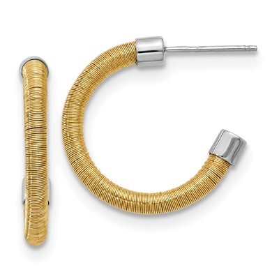 Leslie&#39;s Yellow Rhodium Textured Earrings Sterling Silver HB-QLE1156, MPN: QLE1156, 191101607738