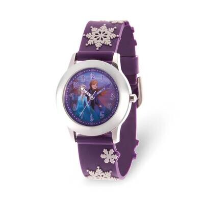 Disney Frozen II Time Teacher Purple Snowflake Band Kids Watch XWA6270, MPN: XWA6270, 842885114058