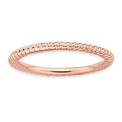 Pink-plated Twisted Ring - Sterling Silver QSK176, MPN: QSK176, 883957123875