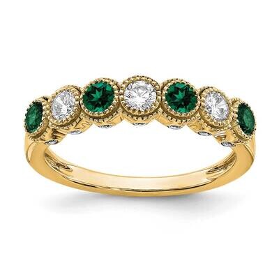 Created Emerald Ring 14k Gold Lab Grown Diamond RM7505-CEM-050-YLG, MPN: RM7505-CEM-050-YLG, 883957…
