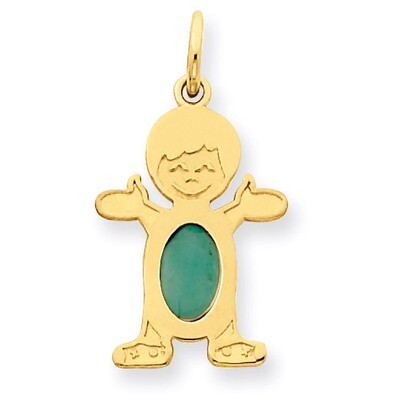 Boy 6x4 Oval Genuine Emerald-May 14k Gold XCK19, MPN: XCK19, 883957294803