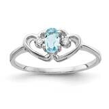 5x3mm Oval Blue Topaz Diamond Ring 14k White Gold X9719BT_AA, MPN: X9719BT_AA, 883957640037