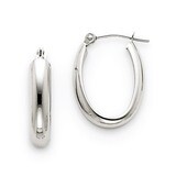 Polished 3.75mm Oval Tube Hoop Earrings 14k White Gold TF116, MPN: TF116, 883957291185