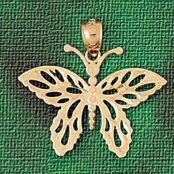 Dazzlers Jewelry Butterfly Pendant Necklace Charm Bracelet in Yellow, White or Rose Gold 3114, MPN:…