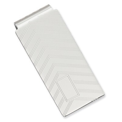 Angles Engravable Hinged Money Clip Rhodium-plated KW673, MPN: KW673, 191101055188