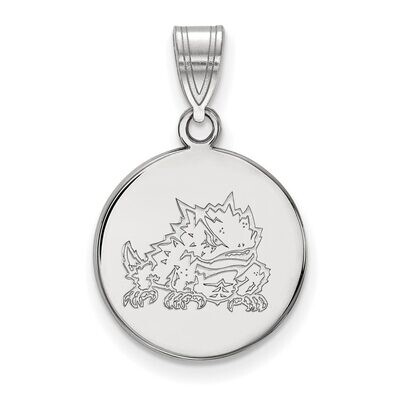 Texas Christian University Medium Disc Pendant 14k White Gold 4W040TCU, MPN: 4W040TCU, 886774847665