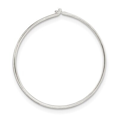 24.0mm Diameter Wire Hoops Sterling Silver SS3068, MPN: SS3068,