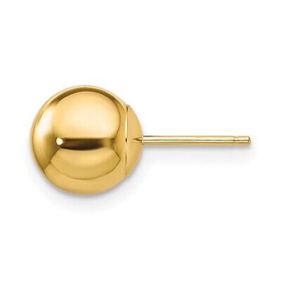 8mm Standard Weight Ball Post Earring Mounting 14k Yellow Gold YG561, MPN: YG561,