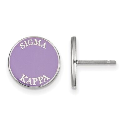 Sigma Kappa Enameled Post Earrings Sterling Silver SS019SKP, MPN: SS019SKP, 886774603087