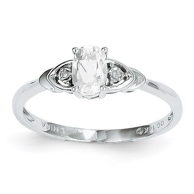White Topaz Diamond Ring 14k White Gold Genuine XBS231, MPN: XBS231, 883957373935