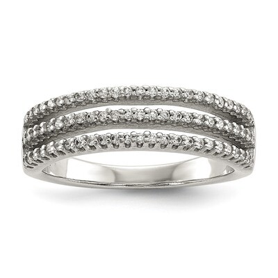 CZ Diamond Ring Sterling Silver QR6734, MPN: QR6734, 883957956855