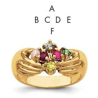 6 Synthetic Stone Family Ring 14k Gold XMR51/6SY, MPN: XMR51_6--6, 883957161419