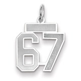 Number 67 Charm Small Satin 14k white Gold WSS67, MPN: WSS67, 883957072265