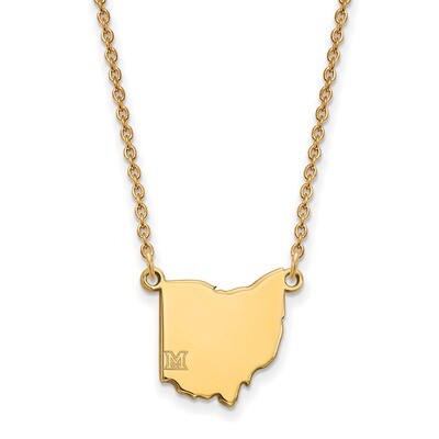 Miami University State Necklace 10k Yellow Gold 1Y035MU-18, MPN: 1Y035MU-18, 191101120893