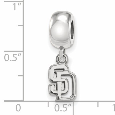 San Diego Padres Bead Charm Extra Small Dangle Sterling Silver SS012PAD, MPN: SS012PAD, 886774626659