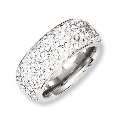 Crystal 9mm Eternity Ring - Stainless Steel SR243 by Chisel, MPN: SR243, 191101430206