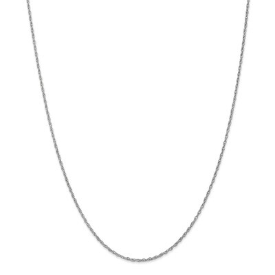 20 Inch 1.3mm Heavy-Baby Rope Chain 10k White Gold 10PE90-20, MPN: 10PE90-20, 191101599873