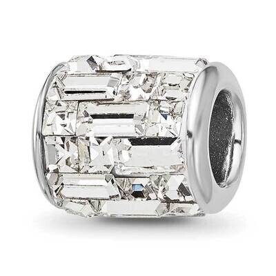 Clear Preciosa Crystal Bead Sterling Silver Rhodium-plated QRS4490, MPN: QRS4490,