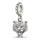 Swarovski Crystal Tiger Head Dangle Bead Sterling Silver QRS4362, MPN: QRS4362,