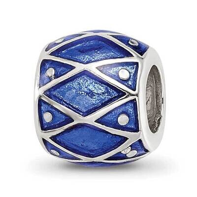Blue Enamel Bead Sterling Silver QRS4227, MPN: QRS4227,