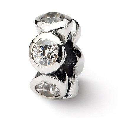 Synthetic Diamond Bead - Sterling Silver QRS422, MPN: QRS422, 883957723198