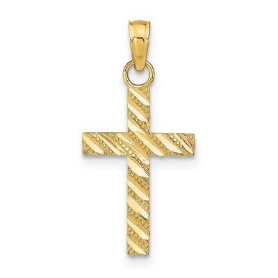 Cross Pendant 14k Gold Diamond-cut K9640, MPN: K9640,