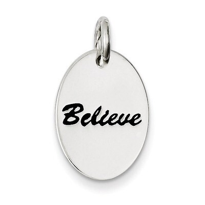 Enamel Believe Pendant Sterling Silver Polished QC7491, MPN: QC7491, 886774646039