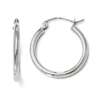 Leslie&#39;s Polished Hoop Earrings - 14k White Gold HB-46W, MPN: 46W, 886774284781
