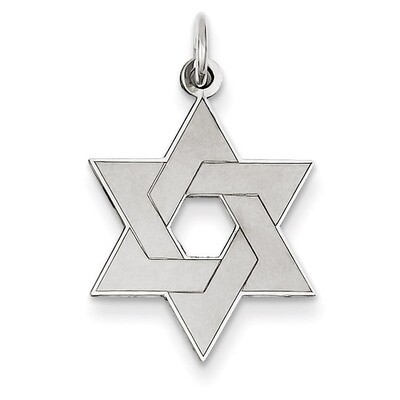 Laser Designed Star of David Pendant 14k White Gold XR989, MPN: XR989, 886774133379