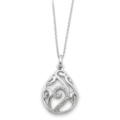 White Agate &amp; Diamond Dew of Heaven 18 Inch Necklace Sterling Silver QSX100, MPN: QSX100, 883957715…