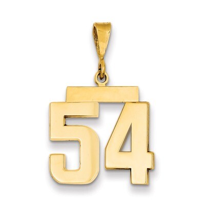 Number 54 Charm 14k Gold Medium Polished MP54, MPN: MP54, 883957135489