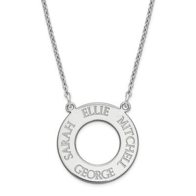 Open Circle with 4 names Sterling Silver Rhodium-plated XNA758SS, MPN: XNA758SS,