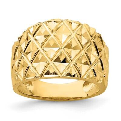 Marquise Pattern Dome Ring 14k Gold Diamond-cut R728, MPN: R728, 196904050545