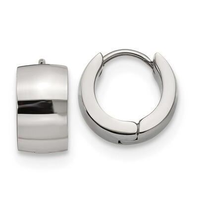 7.0mm Hinged Hoop Earrings Stainless Steel Polished SRE1221 by Chisel, MPN: SRE1221, 191101499616