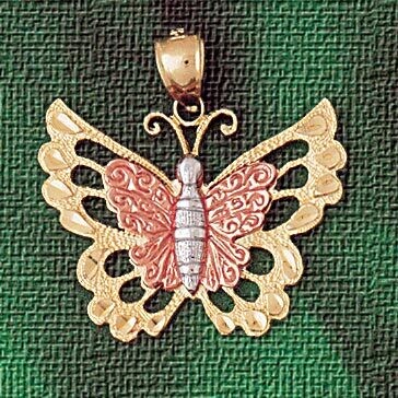Dazzlers Jewelry Butterfly Pendant Necklace Charm Bracelet in Yellow, White or Rose Gold 3109, MPN:…