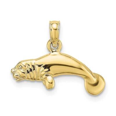 3-D Polished Swimming Manatee Charm 10k Gold 10K8121, MPN: 10K8121,