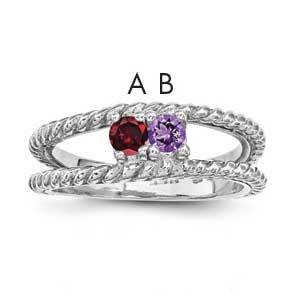 Family Jewelry Ring Sterling Silver Rhodium-plated XMR8/2SS-10, MPN: XMR8_2W--6, 883957870281