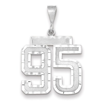 Number 95 Charm 14k white Gold Large Diamond -cut WLN95, MPN: WLN95, 883957124711