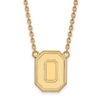 Ohio State University Large Pendant with Chain Necklace Gold-plated Silver GP054OSU-18, MPN: GP054O…
