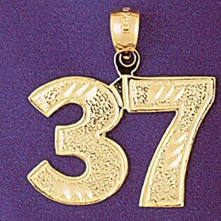 Dazzlers Jewelry Number 37 Pendant Necklace Charm Bracelet in Yellow, White or Rose Gold 950937, MP…