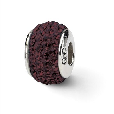 Dark Maroon Full Swarovski Crystal Bead Sterling Silver QRS1987, MPN: QRS1987, 883957515007