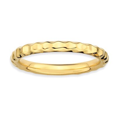 Gold-plated Hammered Ring - Sterling Silver QSK222, MPN: QSK222, 883957143897
