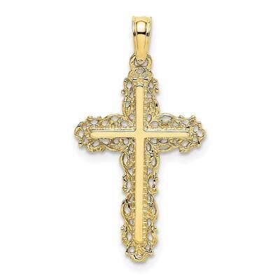 Cross with Filigree Lace Trim Charm 10k Gold 10K8454, MPN: 10K8454,