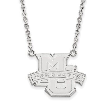 Marquette University Large Pendant with Chain Necklace 10k White Gold 1W008MAR-18, MPN: 1W008MAR-18…